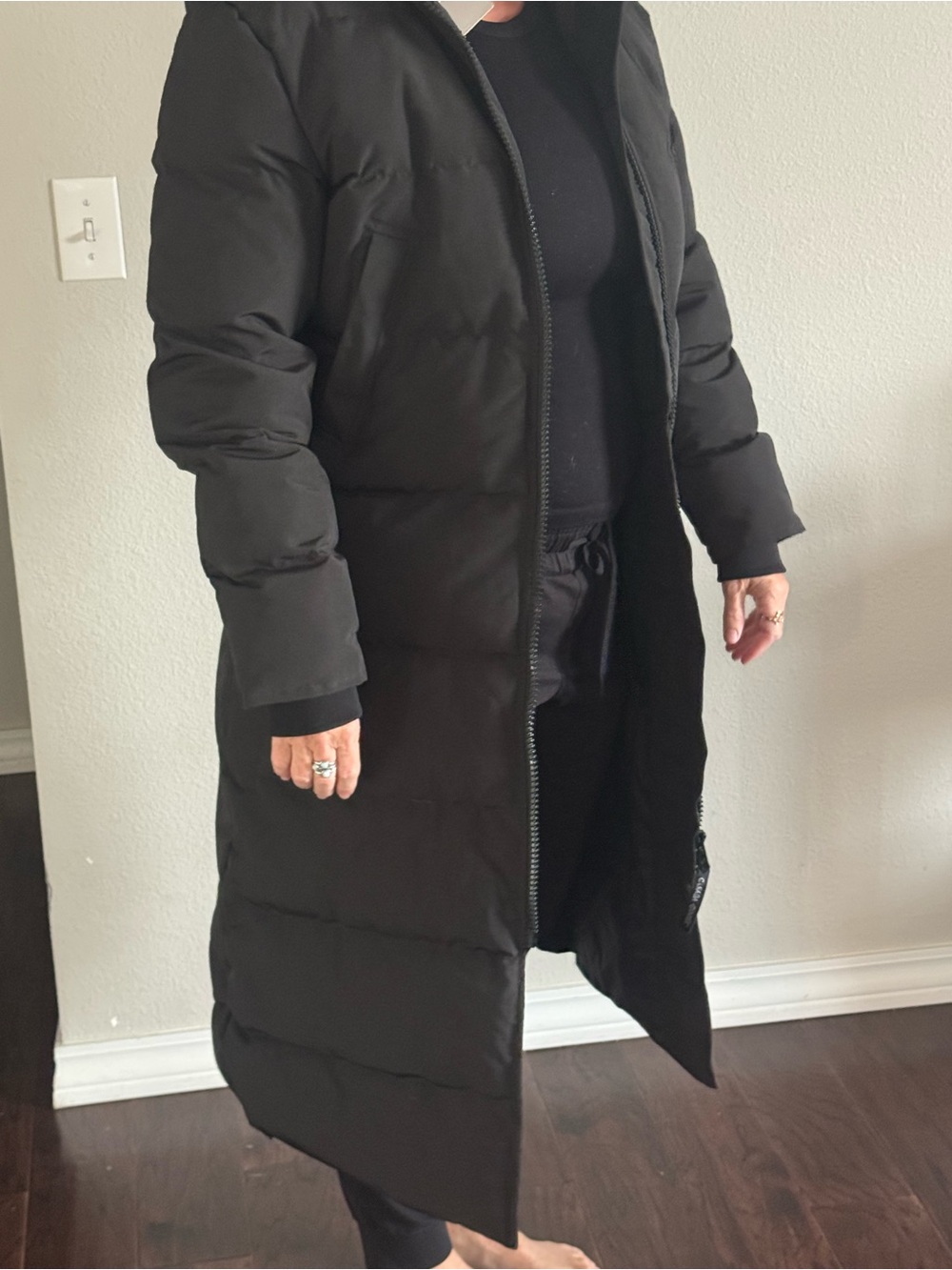 Canada Goose Black Long Quilted Puffer Coat